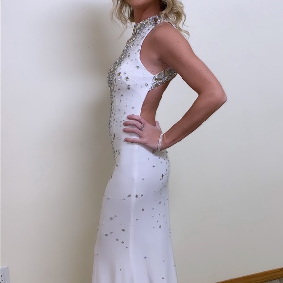 Morilee White Diamond Prom Dress - Picture 4 of 4